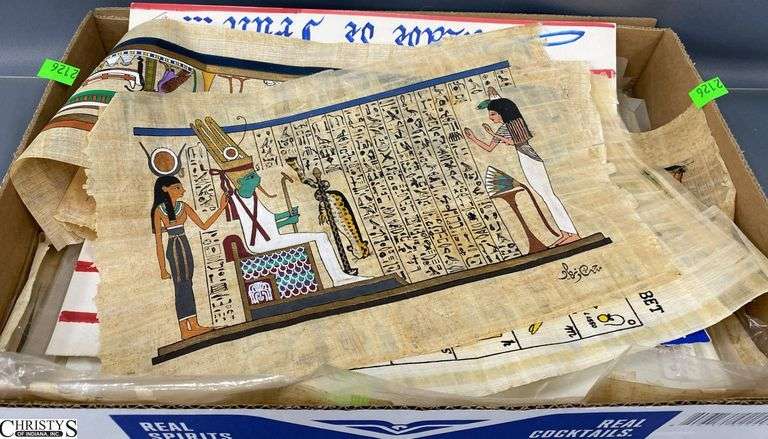 Egyptian, Asian Influence Assorted Prints on Paper, Misc - 15" x 11" of largest image