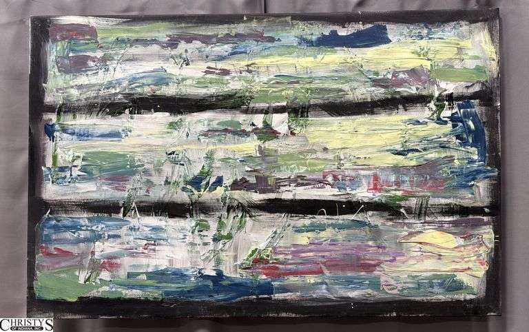 Alummoa Zumigo Abstract #36, Mixed Media and Oil Painting on Canvas, Measures 35x55"