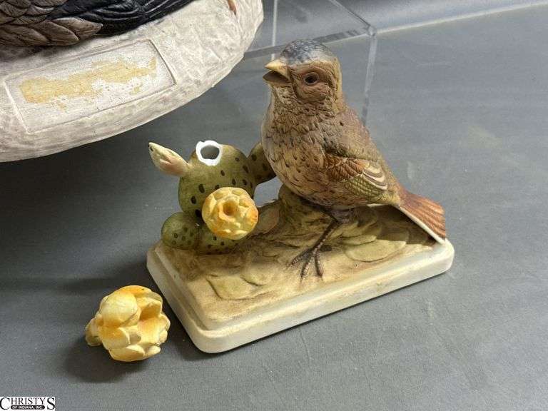Lefton and Ski Country Bird Figurines - Both Damaged - 10" of largest