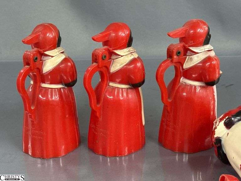Vintage Aunt Jemima Spice Set, Nutmeg, Paprika, Cinnamon, x2, Uncle Mose Salt and Peppers, Pitchers, All Have Some Wear, 5.5" Tallest
