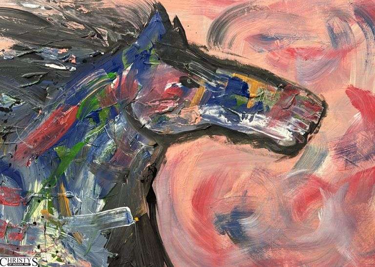 Equine #4 By Alummoa Zumigo, Mixed Media and Oil Painting on Canvas, Measures 36x55"
