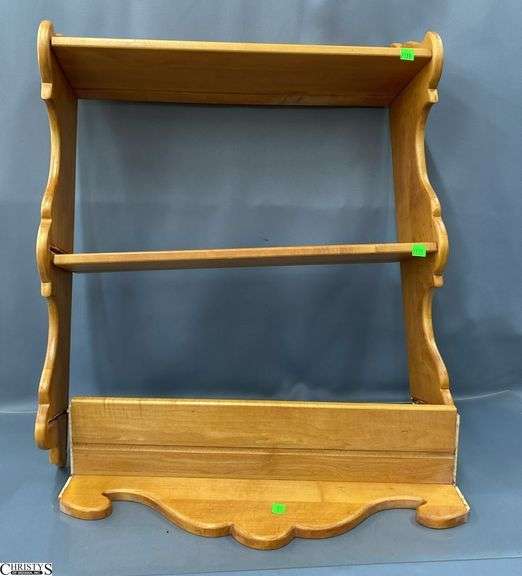 3 Shelf Wooden Wall Mount Shelf - Needs Repair - 24" x 28" image