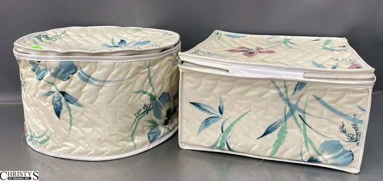 2 Small Padded Dish Storage Containers - 11" of round image