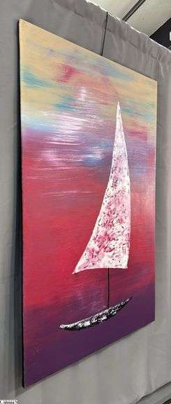Samuel Tinoco Boat #6, Acrylic Painting on Canvas 36x56"