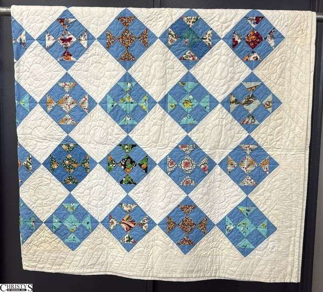Light Blue and Other Colors Quilt 86x80" image