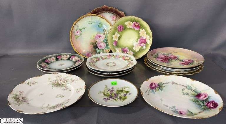 Assorted Handpainted and Printed China Plates - 10" of largest - Pickard, Austrian, Bavarian, and Others image