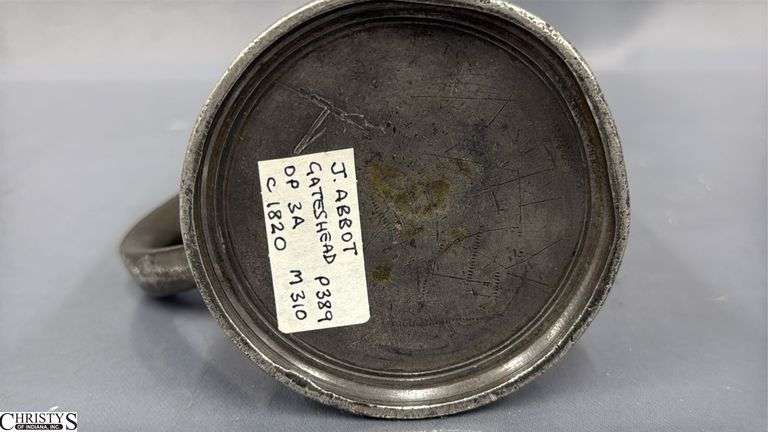 3 Pewter J. Abbot Gateshead, 1 Quart, Pint and 1/2 Pint Measures