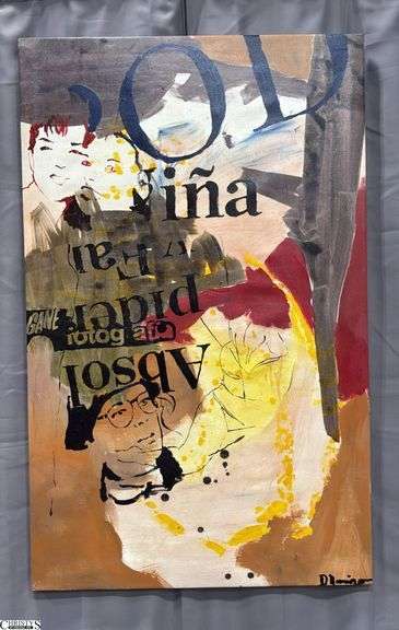 Alejandro Quenigo Q5, Acrylic Painting on Canvas, Measures 35x55"