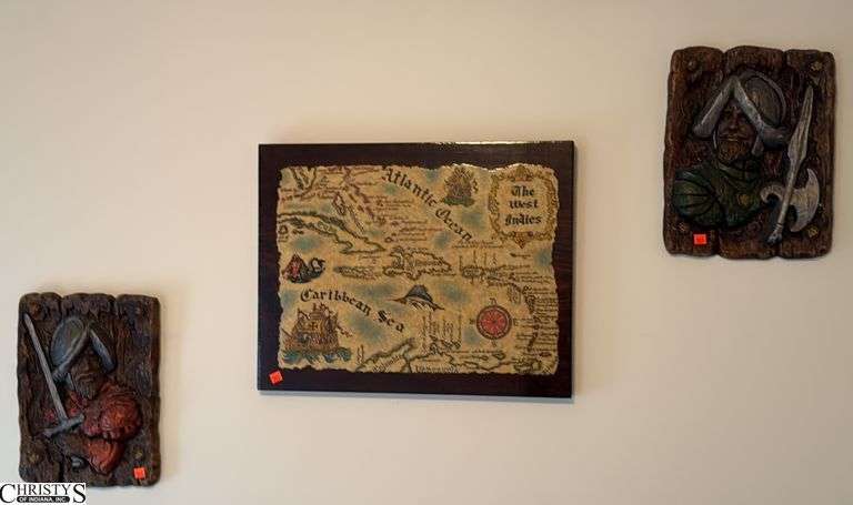 3pc Mediterranean West Indies wall art largest 22x18 image
