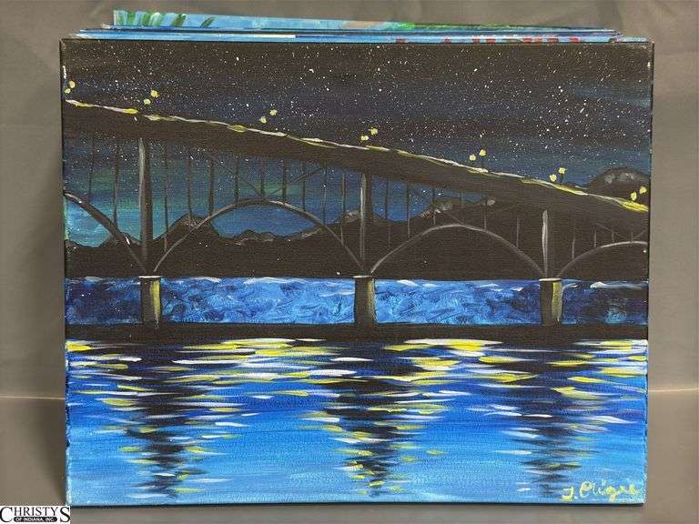 10 Painting Party Canvas Paintings, Sunsets, Water Landscape, Beach Themes, 16x20"