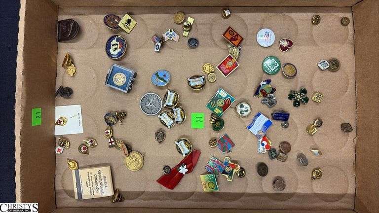 Various Pins, 4-H, Red Cross, Rotary, Misc