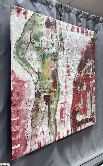 Abstract Nude, Mixed Media and Oil Painting By Alummoa Zumigo Painting 55x55"