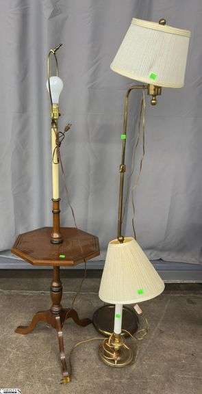 2 Floor Lamps and 1 Table Lamp - 55" of tallest, some wear image