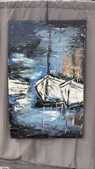 Antonio Garcia Calm Waters, Impressionist Acrylic Painting On Canvas 36x56"