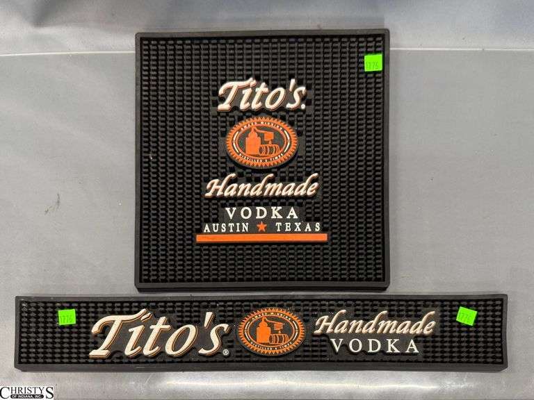 2 Tito Vodka Rubber Bar Mats - 11.5" x 12" of largest image