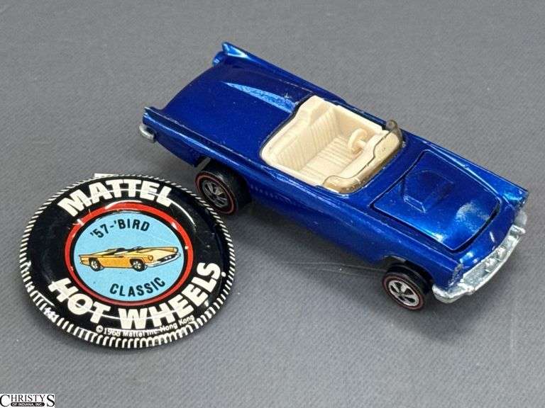 Hot Wheels Red Line 57' Bird Classic and Button - Shows Wear - 3"