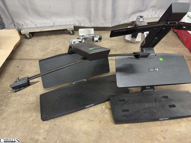Pair of Table Mount Monitor Keyboard Stands