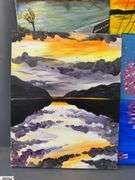 10 Painting Party Canvases, Park Bench, and Other Landscape Scenes Each Measures 16x20"