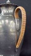 Pewter Pitcher, Woven Accent Handle, Has Mark 12" Tall