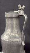 Pewter Lidded Pitcher With Acorn Topper 10.25"