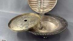 Hand Made Gravy and Tray, Plated Covered Butter Dish Some Dents