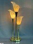 Brass Mid Century Cala Lilly Table Lamp (Shades are Composite) 26" Tall