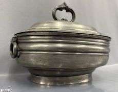 James Dixon and Sons Pewter Oval Tureen, Has Marking 11x8.5"