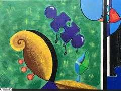 Jose Mendez Puzzle, Colorful Modern Acrylic Painting on Canvas 95x27" Tall As It Sits