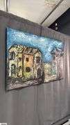 Antonio Garcia Village Streets #3, Acrylic Painting On Canvas 35x56"