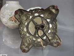Milk Glass Electrified Oil Lamp, 22" Tall