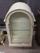 Arched Top Single Door With Glass Shelves Display 19.5"x14"x32"