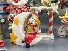 Clown Collectibles, and Figurines Marked Japan, Hong Kong, Music Boxes, Planter, Tallest 10"