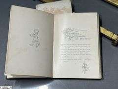 Antique Book Volumes - Riley Child Rhymes, Shakspeare, Immortality of the Soul - Earliest date 1905 - w/ Brass Book Stand
