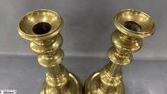 4 Brass Candle Sticks, Tallest 12" One is Loose