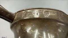 4 J. Abbot Pewter Tankards Some Dents, Tallest 6"