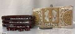 Metal and Copper Mauritania Tuareg Chest With Key 12x6x7" Tall, Wooden Stands In Boxes