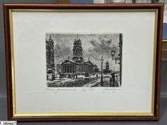 3pcs Framed Prints, Trinity Church, Berlin's Gendarmenmarkt and Brandenburg Gate, Largest 12x15"