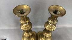 4 Brass Candle Sticks, Victorian Push Up Style Tallest 11.5"
