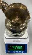 Marked Sterling 3 1/2 Pint Pitcher Monogrammed 7" Tall