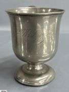 4 Antique Pewter Cups 4" Tall