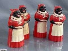 Vintage Aunt Jemima Spice Set, Nutmeg, Paprika, Cinnamon, x2, Uncle Mose Salt and Peppers, Pitchers, All Have Some Wear, 5.5" Tallest