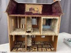 Doll House, with Furniture and Accessories, Other Minis, Some Wear, House 26"x28"