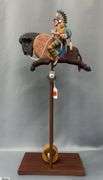 Rocking Pendulum Native American On Buffalo, Robson Design 24" Tall