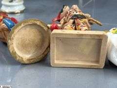 Clown Collectibles, Italy Harlequin Composite, Marked Japan and Taiwan, Tape Dispenser, Troll, Banks, Bell, Music Boxes