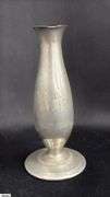 4pcs Pewter Candle Holders and Bud Vase, Tallest 7"