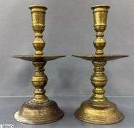 4 Brass Candle Sticks, Tallest 11.5", Missing Insert