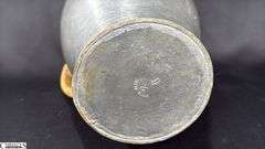 Pewter Pitcher, Woven Accent Handle, Has Mark 12" Tall