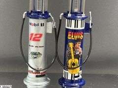 Jeremy Mayfield #12 Mobil and Rusty Wallace Miller Lite Elvis Presley Die Cast Banks - 8.5" of each