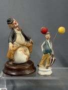 Clown Collectibles, Italy Harlequin Composite, Marked Japan and Taiwan, Tape Dispenser, Troll, Banks, Bell, Music Boxes