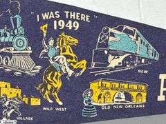 2 Pennants.  Chicago Railroad Fair "I Was There" 1949 and a Livingston, Tennessee Fishing Pennant